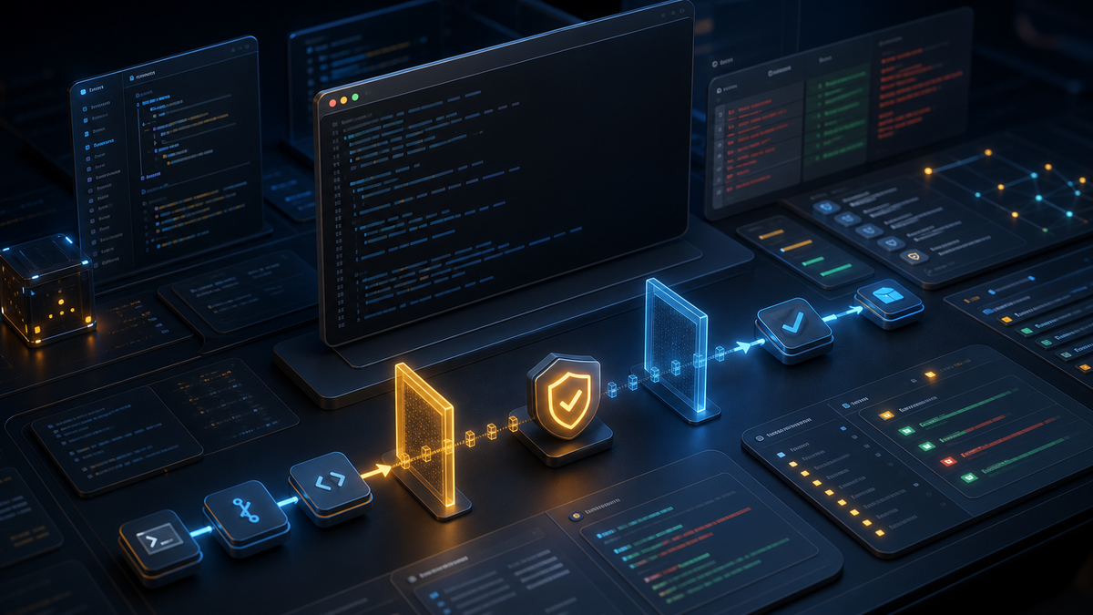 Abstract developer workstation with safety gates around terminal commands