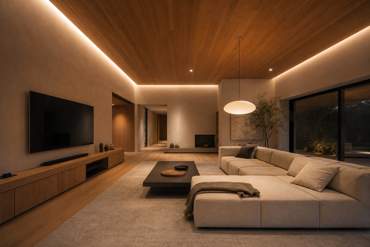 Ceiling Planes Make Open Rooms Feel More Finished