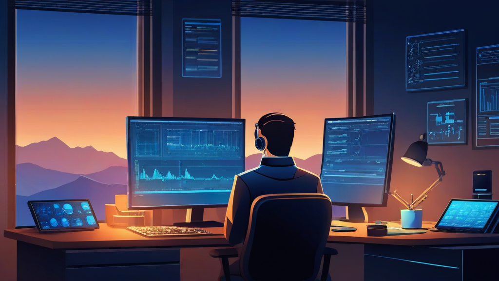 Editorial illustration of a developer reviewing a database migration plan, schema map, tests, and rollback checklist in an AI coding workflow.